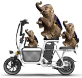 YAUUYA E Scooter Dreisitzer-Elektroroller Mit Kindersitz